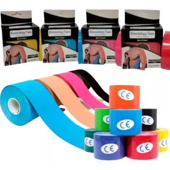 Bandagem Elástica Fita Kinesio Tape Fisioterapia Ortopedia Alivia A Dor Lesão Muscular Atleta Esporte Academia 5cm X 5m