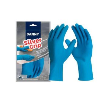 Luva De Látex Hipoalergênica Silver Grip Azul P, M, G Danny CA 40730 Ideal Para Manuseio De Alimentos E Ambiente Frigorífico