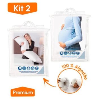 Kit 2 Fronha Capa Travesseiro De Corpo E Gestante 130 X 40 Cm 100% Algodão Percal 180 Fio Hipoalergênico Body Pillow – Trisoft