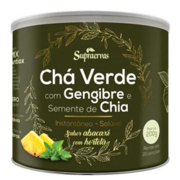 CHÁ VERDE Com GENGIBRE E Semente De CHIA ,Instantâneo- Solúvel. – SUPRAERVAS