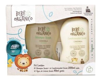 Kit Shampoo E Condicionador Bebê Orgânico Suave + Colônia 30ml Infantil