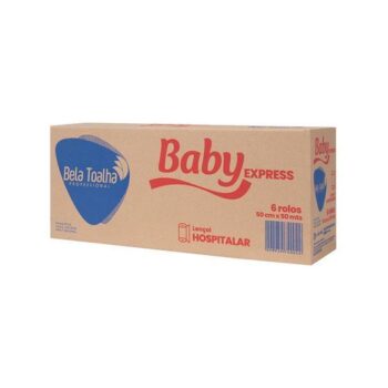 Lençol Hospitalar De Papel 50x50cm Branco Baby Com 6 Rolos Ideal Para Clínicas, Hospitais, Consultórios E Estética