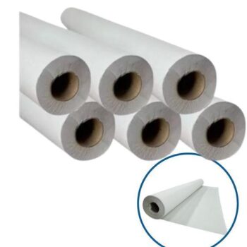 Lençol Hospitalar De Papel Maca Branco Estética Bobina – 50cmx50m – CX 6 Rolos – White