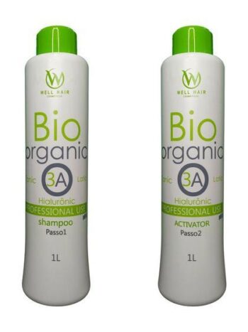 Bio Organic 0% Formol Kit Para Escova Progressiva Orgânico Com Shampoo + Ativador 1l Well Hair