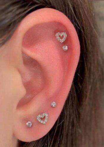 Piercing Tragus Orelha Coração Vazado Pedra Zircônia – RaraSteel Piercing