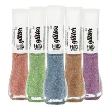 Kit De Esmaltes Hits Diamante Glitter Refletivo 5Free 5un