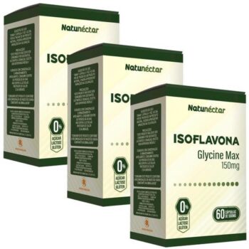 Kit 3 Potes Isoflavona Suplemento Alimentar Natural Puro Original Vegetais 180 Cápsulas Gérmen De Soja – Natunectar