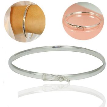 Pulseira Bracelete Redondo Feminina Prata 21Cm 4mm – Lojas La+Ny