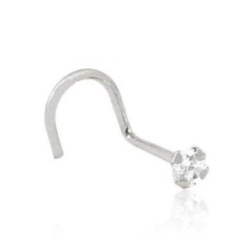 Piercing Nariz Nostril Ponto – Prata 925 – Pedra Zircônia 2mm – MPJoias