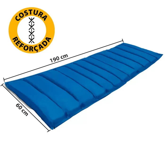 Colchonete Solteiro 190x60cm Com Bolsa Para Transporte Azul - F.A Maringa