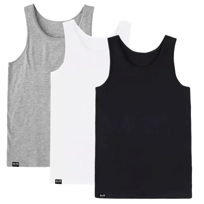 Kit com 3 Regatas Básicas Masculinas Academia Estilo Dia a Dia - SLIM FITNESS